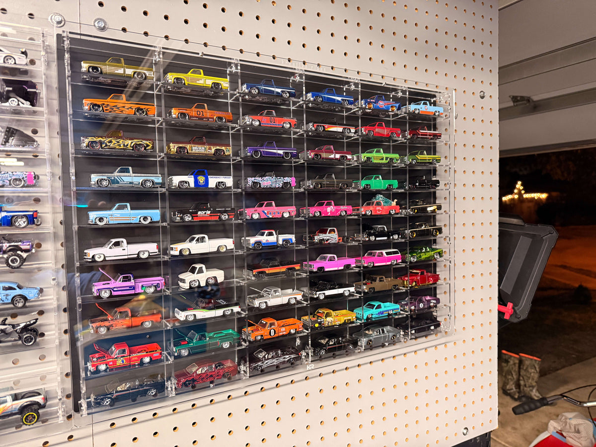 60 Slot Flat Back Wall Display for 1:64 Scale Loose Diecast