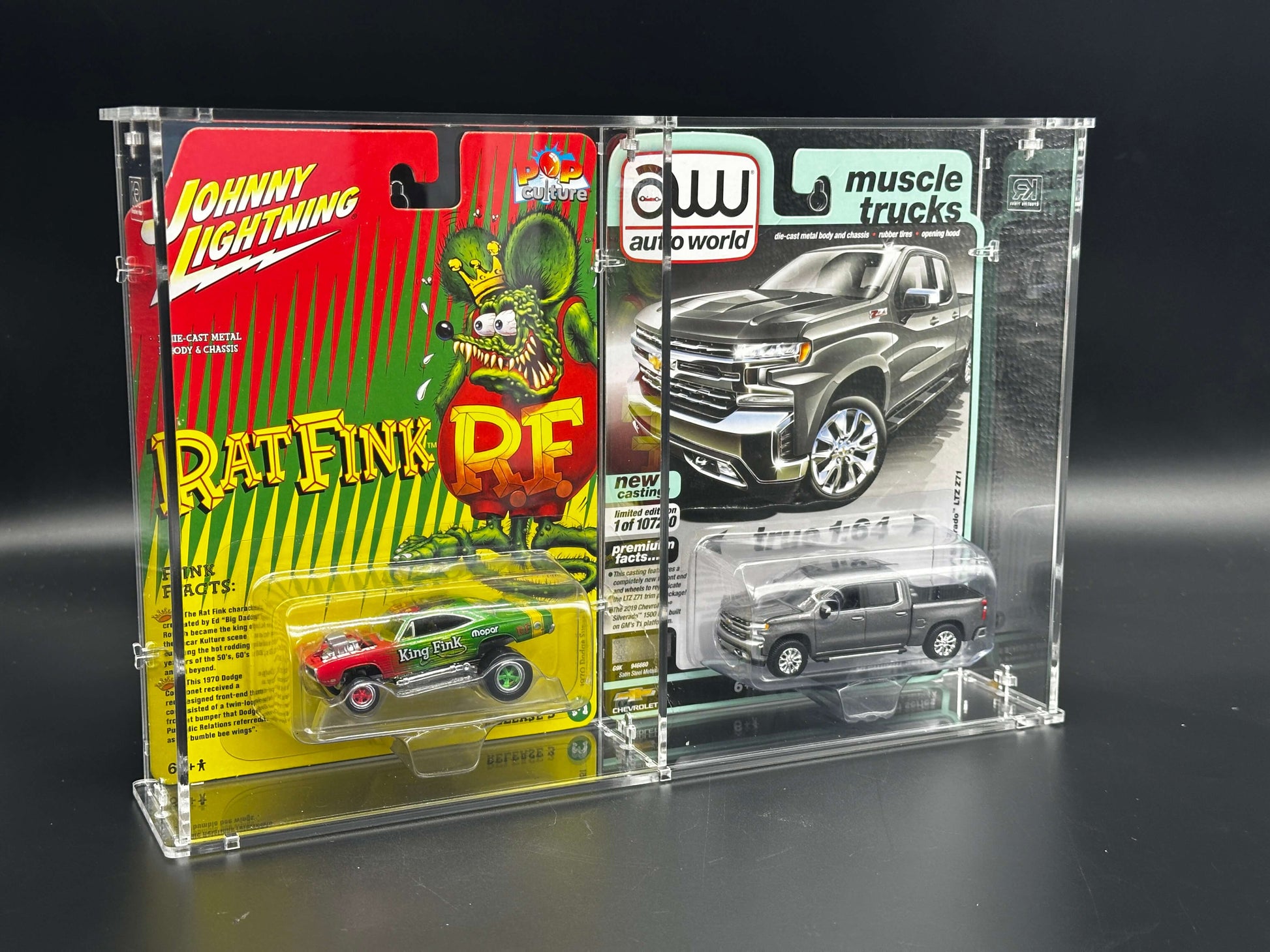 Dual Auto World/Johnny Lightning Acrylic Display