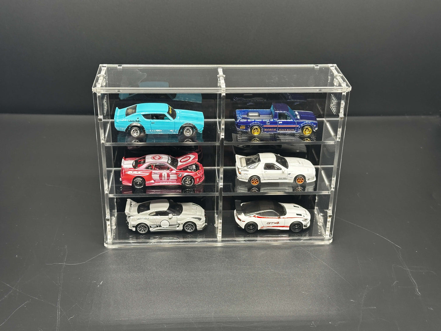 THE SIX PACK acrylic wall display case with 1:64 scale model cars
