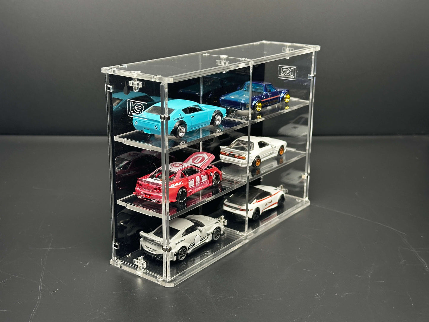 THE SIX PACK acrylic wall display case with 1:64 scale model cars