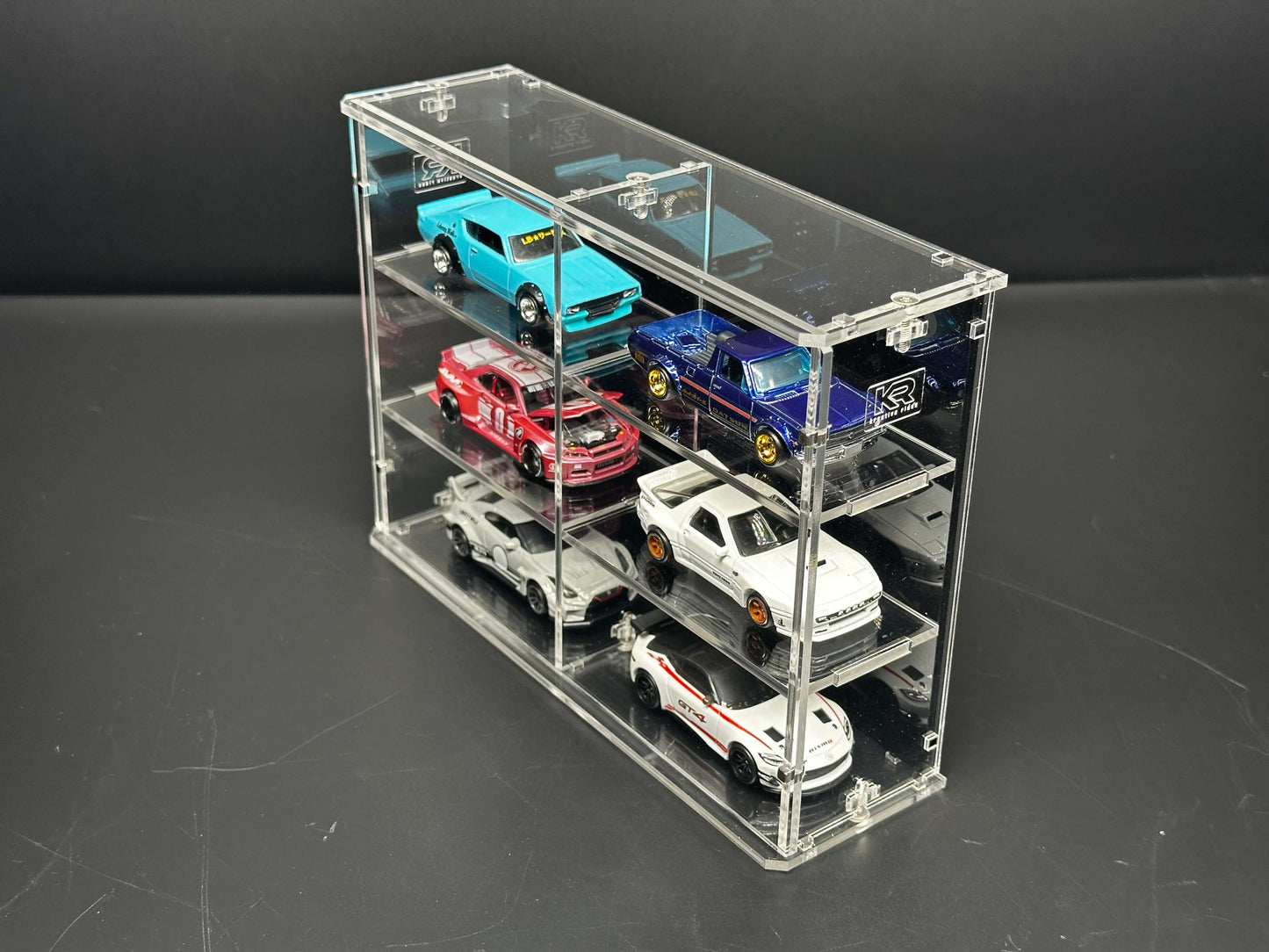 THE SIX PACK acrylic wall display case with 1:64 scale model cars