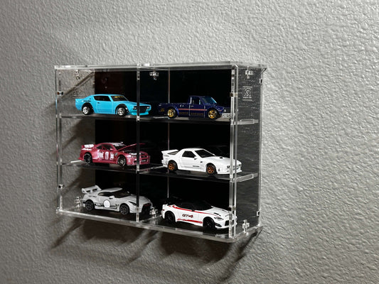 THE SIX PACK acrylic wall display case with 1:64 scale model cars