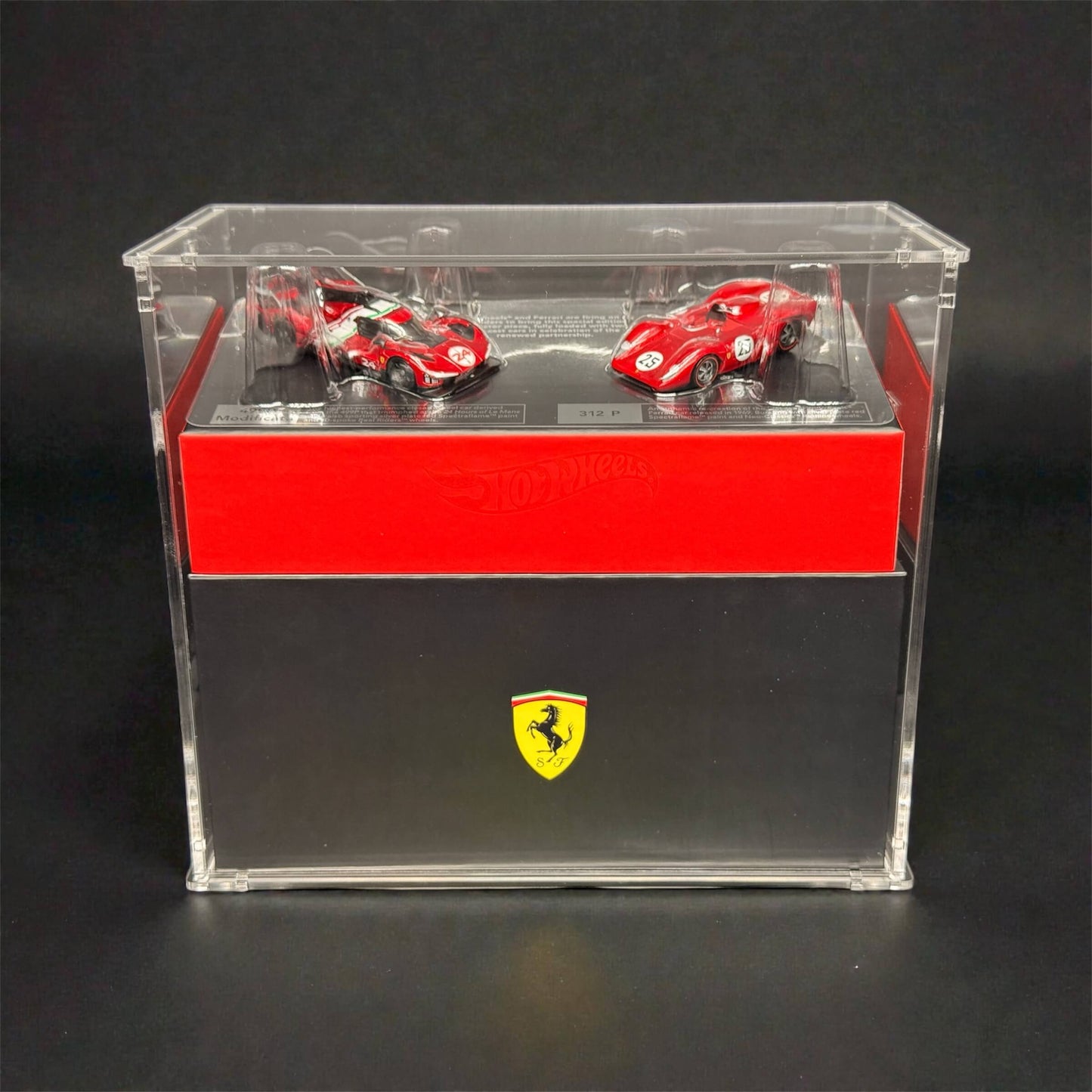 Premium acrylic display case for Hot Wheels x Ferrari Heritage Set