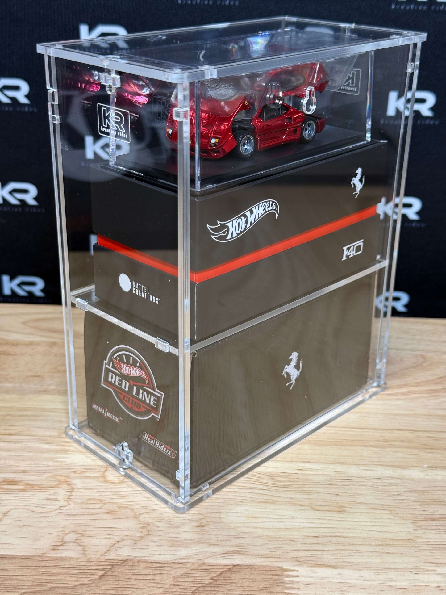 Exhibidor de acrílico fundido a presión de dos niveles Hot Wheels RLC Small Box