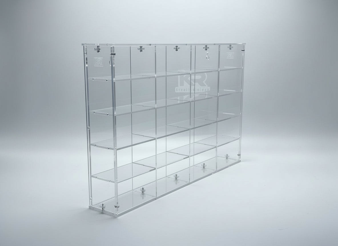 THE TWENTY PACK - Acrylic display case with a clear background that holds up to 20 individual 1:64 scale model vehicles
