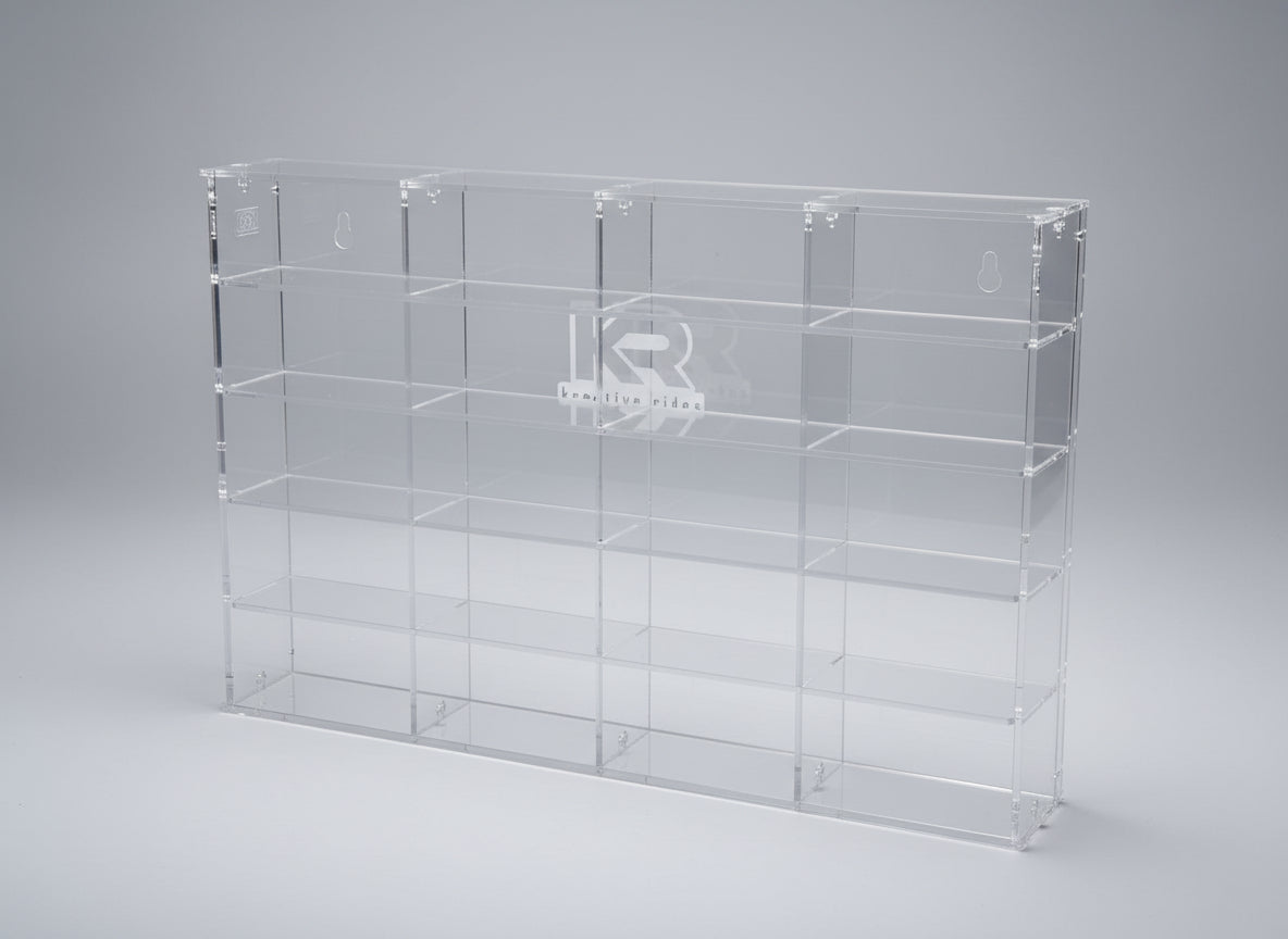 THE TWENTY PACK - Acrylic display case with a clear background that holds up to 20 individual 1:64 scale model vehicles