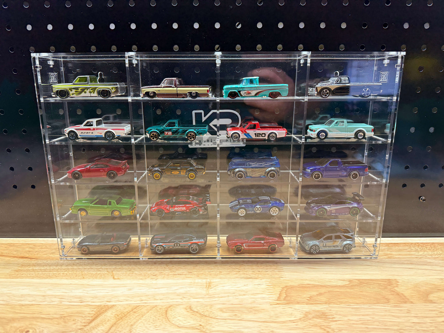 THE TWENTY PACK - Acrylic display case with a clear or black background that holds up to 20 individual 1:64 scale model vehicles