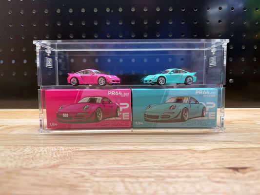 POP RACE - Dual 2-Tier Acrylic Display Case (aka Double Pop)