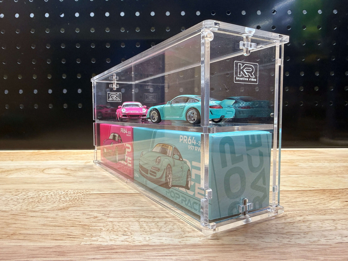 POP RACE - Dual 2-Tier Acrylic Display Case (aka Double Pop)