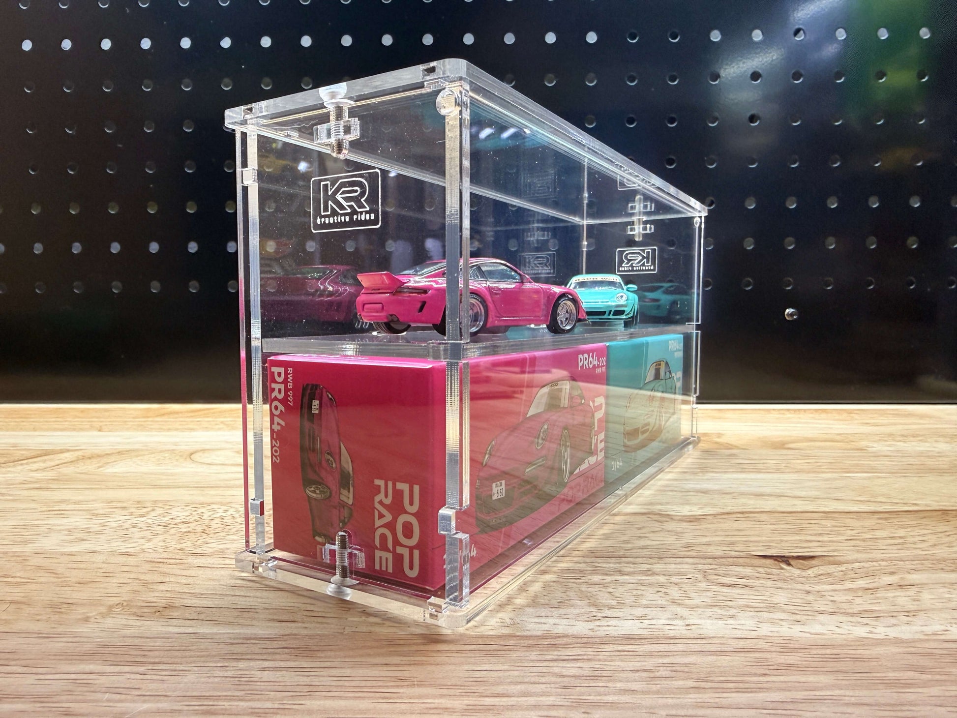POP RACE - Dual 2-Tier Acrylic Display Case (aka Double Pop)