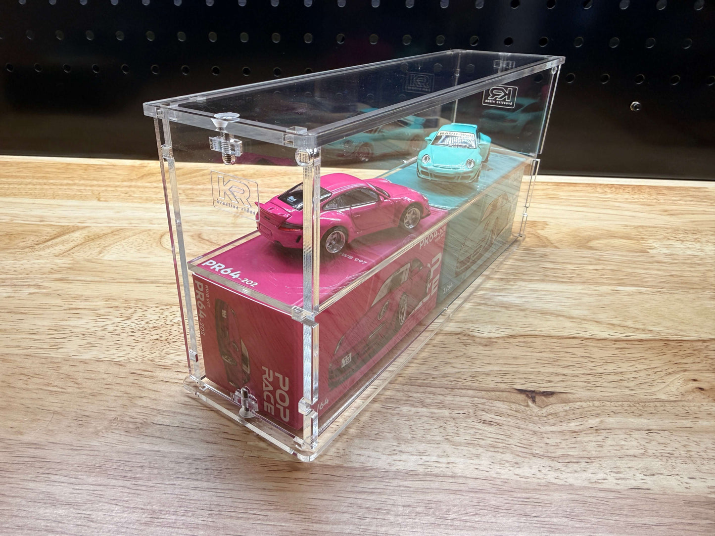 POP RACE - Dual 2-Tier Acrylic Display Case (aka Double Pop)