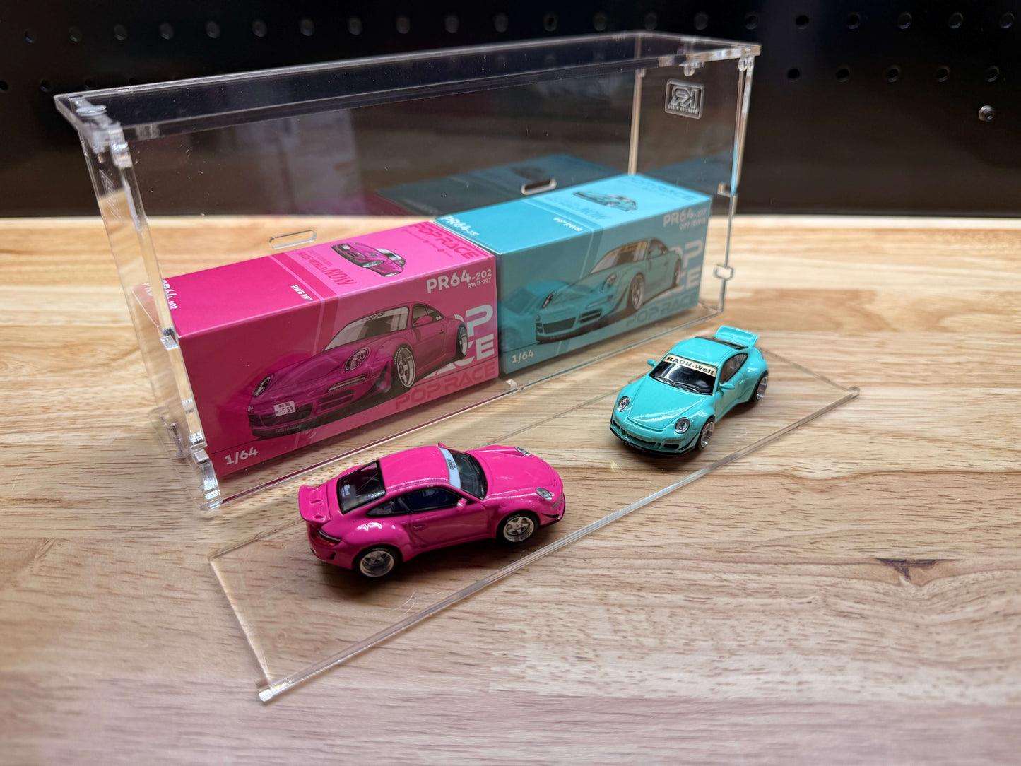 POP RACE - Dual 2-Tier Acrylic Display Case (aka Double Pop)