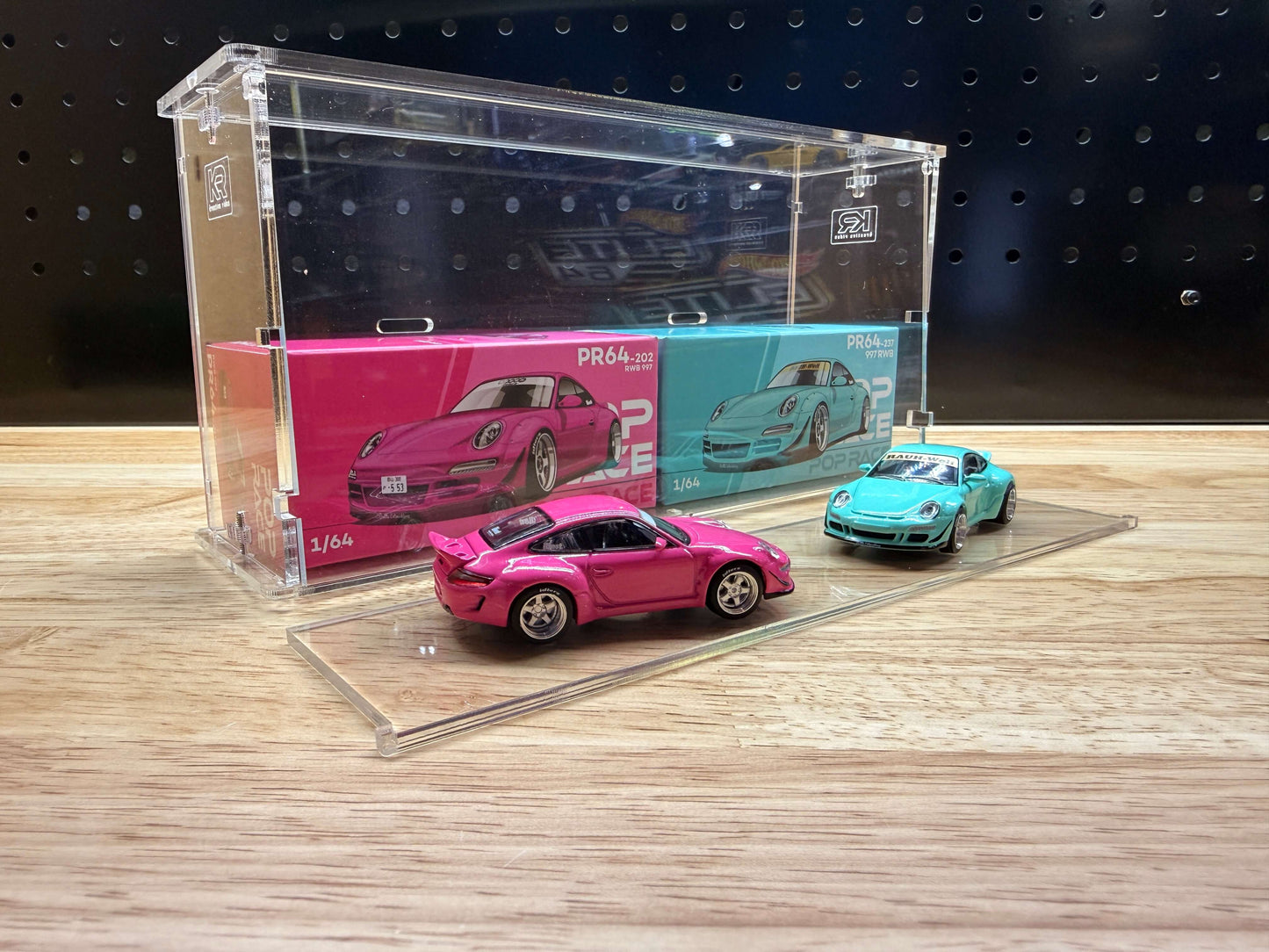 POP RACE - Dual 2-Tier Acrylic Display Case (aka Double Pop)