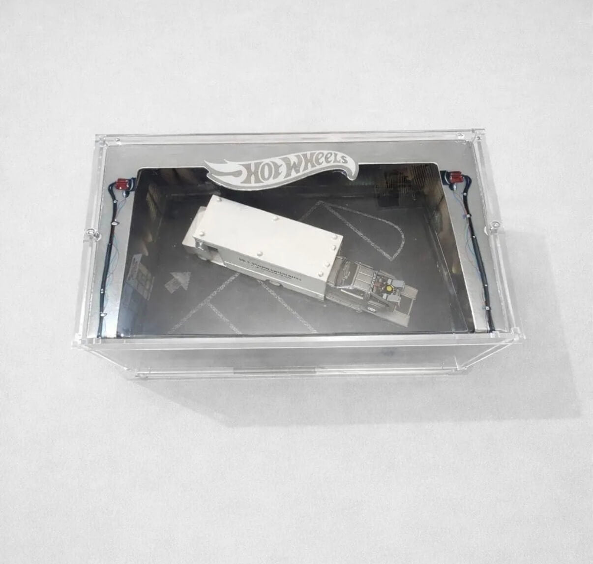 Hot Wheels Back to the Future (BTTF) 40th Anniversary Set Acrylic Display Case Top View