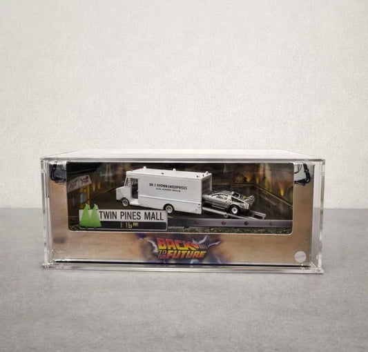 Hot Wheels Back to the Future (BTTF) 40th Anniversary Set Acrylic Display Case Front