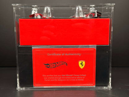 Premium acrylic display case for Hot Wheels x Ferrari Heritage Set