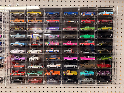 60 Slot Flat Back Wall Display for  1:64 Scale Loose Diecast - Matte Black