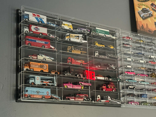 21-Slot Wall Display for 1:64 Scale Loose Transport Diecast | Deep Series | Flat Back