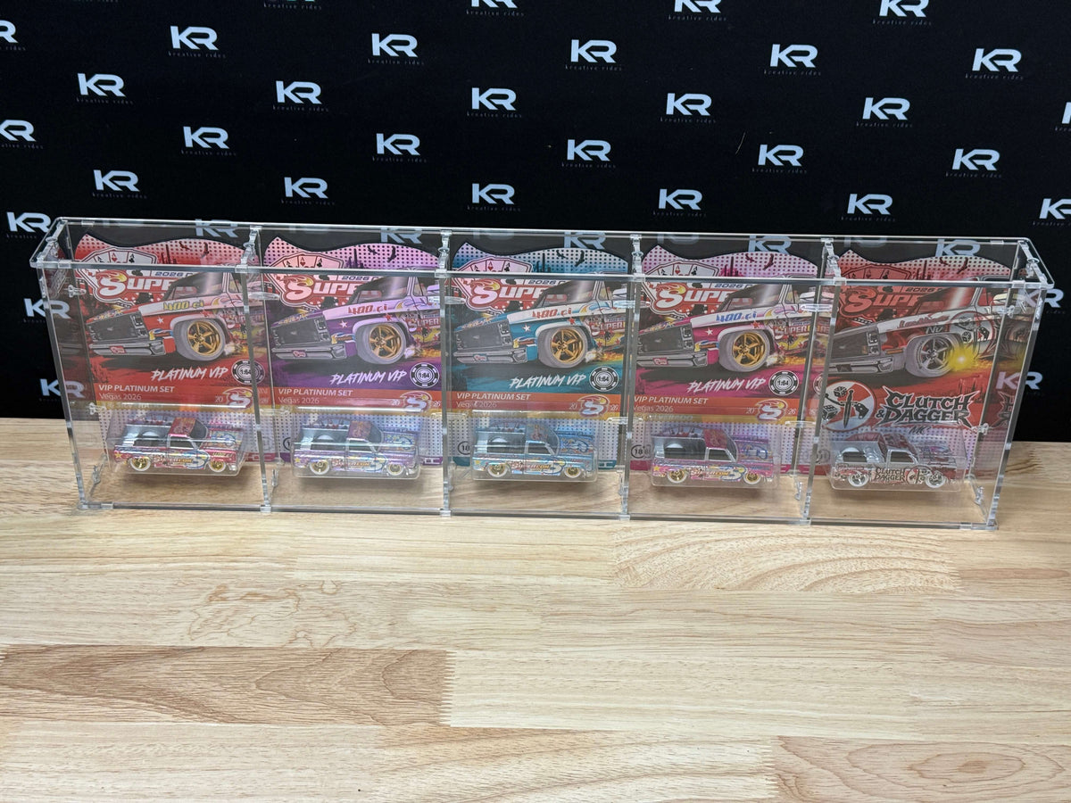 5 Pack Acrylic Display Case for Hot Wheels Mainline | RLC