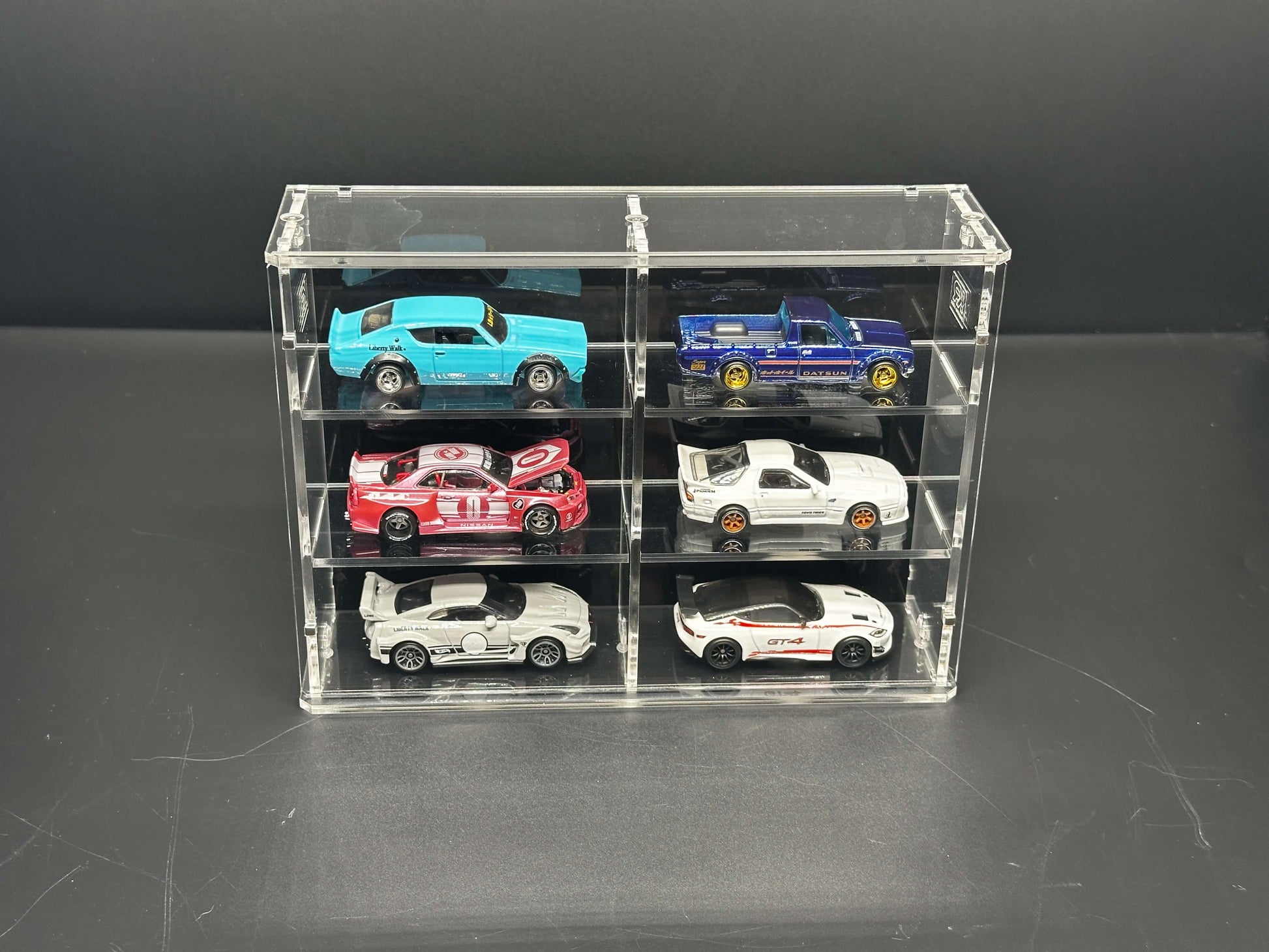 THE SIX PACK acrylic wall display case with 1:64 scale model cars