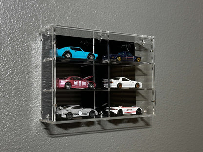 THE SIX PACK acrylic wall display case with 1:64 scale model cars