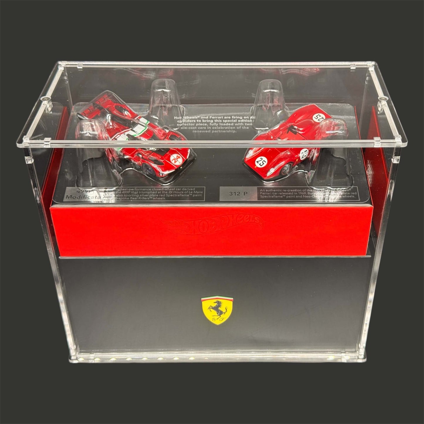 Premium acrylic display case for Hot Wheels x Ferrari Heritage Set