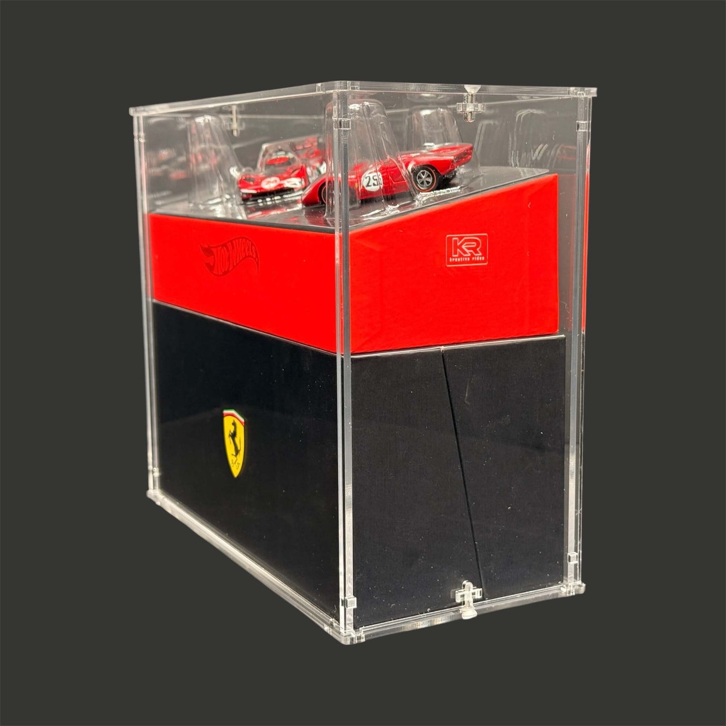 Premium acrylic display case for Hot Wheels x Ferrari Heritage Set